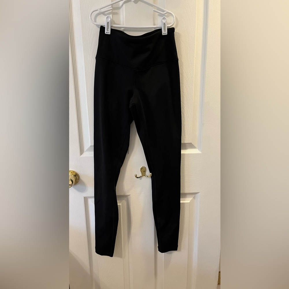 90 Degree By Reflex Jet Black Active Fleece Lined Leggings